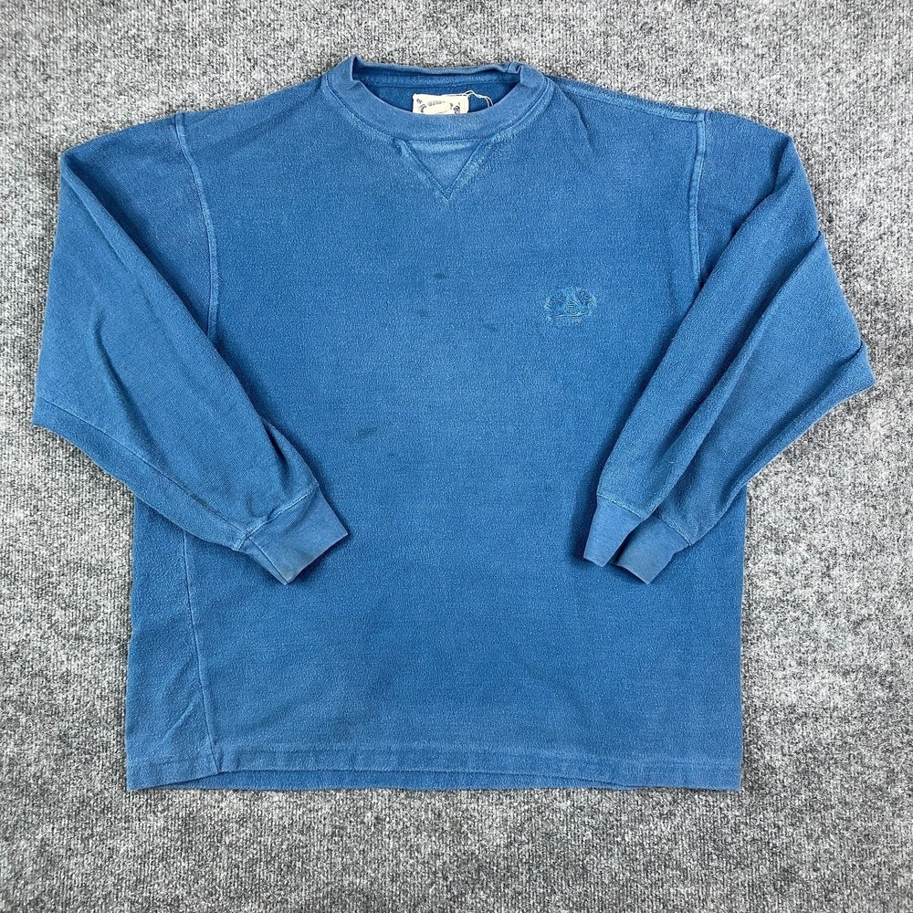 Hawaiian Tropic Sweatshirt Mens Size XL Blue Vintage Surf Pullover Crewneck